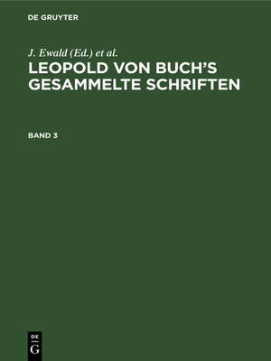 cover image of Leopold von Buch's Gesammelte Schriften. Band 3